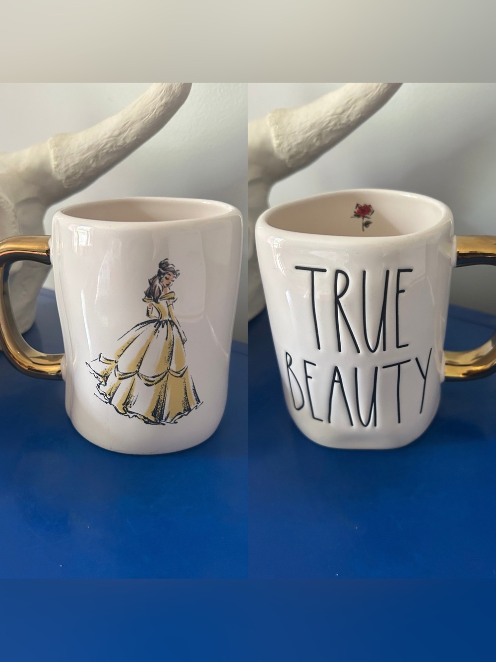 Rae Dunn Disney Beauty and the Beast Belle True Beauty Double Sided Mug